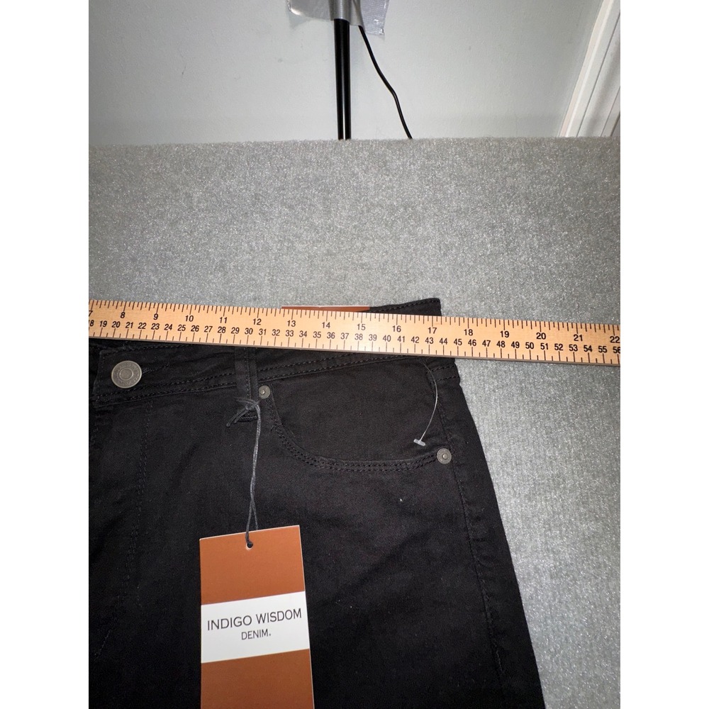 Indigo Wisdom Denim Mens Black Jeans 36x30 Slim Straight IW-5018-4 NWT - Picture 9 of 10